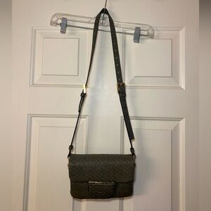 New AllSaints Jupiter Snake Crossbody Purse in Army Green